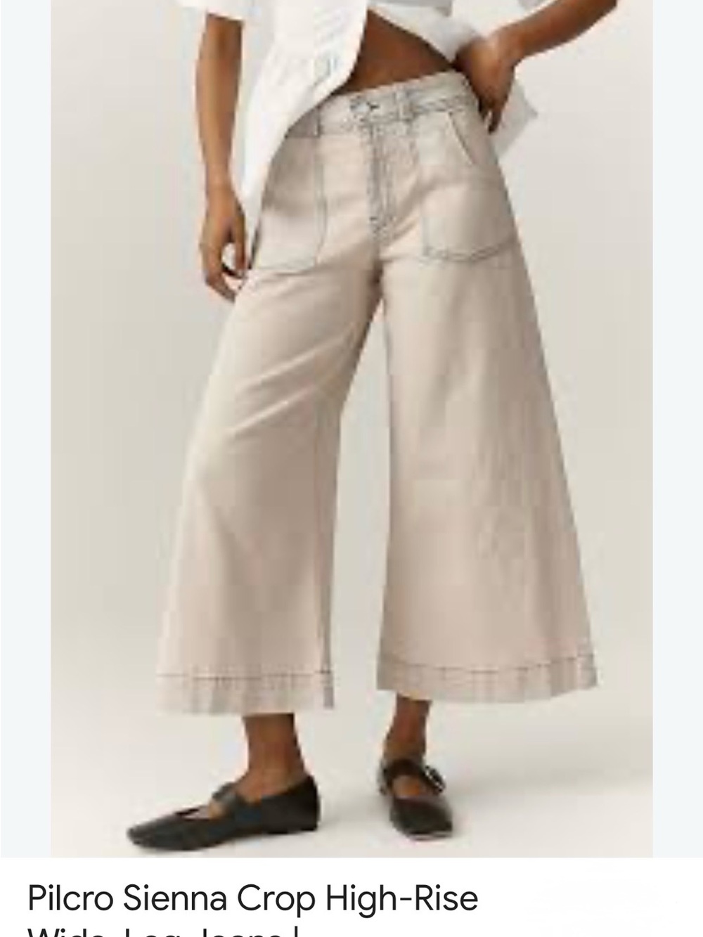 Pilcro Sienna High-Rise Wide-Leg Cropped Jeans in Sienna